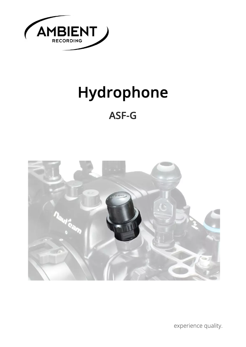 Page n°1 - Manuel utilisateur Ambient ASF-G