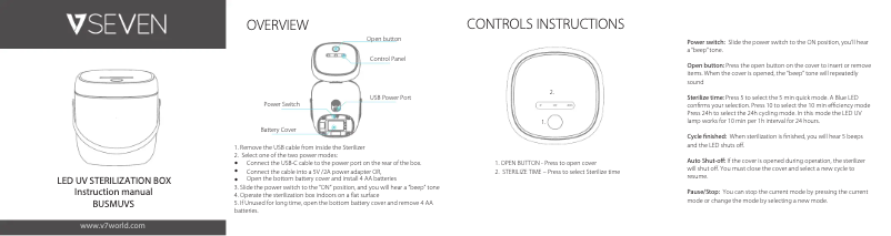 Page 1 de la notice Manuel utilisateur V7 BUSMUVS