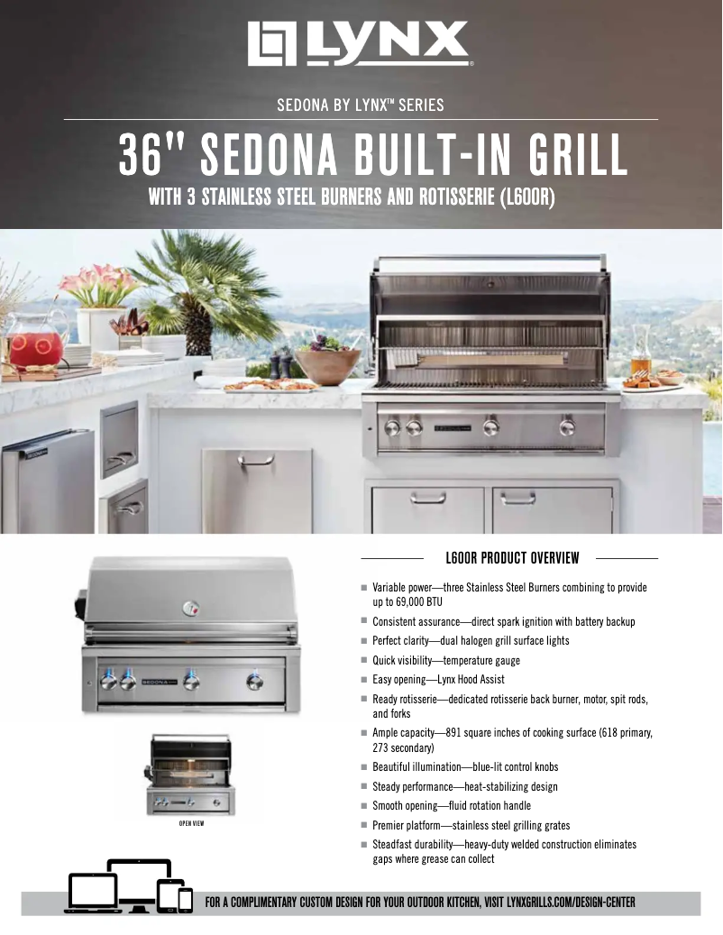 Page 1 de la notice Fiche technique Lynx L600R-LP