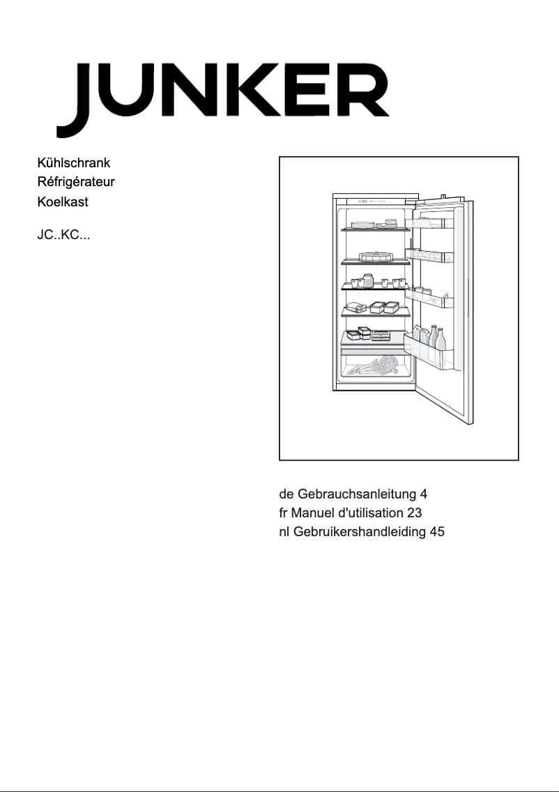 Page 1 de la notice Manuel utilisateur Junker JC20KCSE0