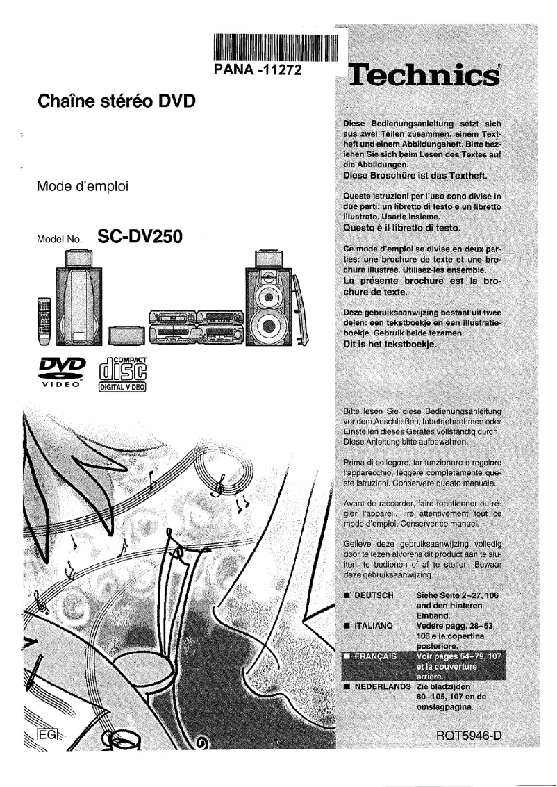 Página 1 del manual Manual de usuario Panasonic SC-DV250