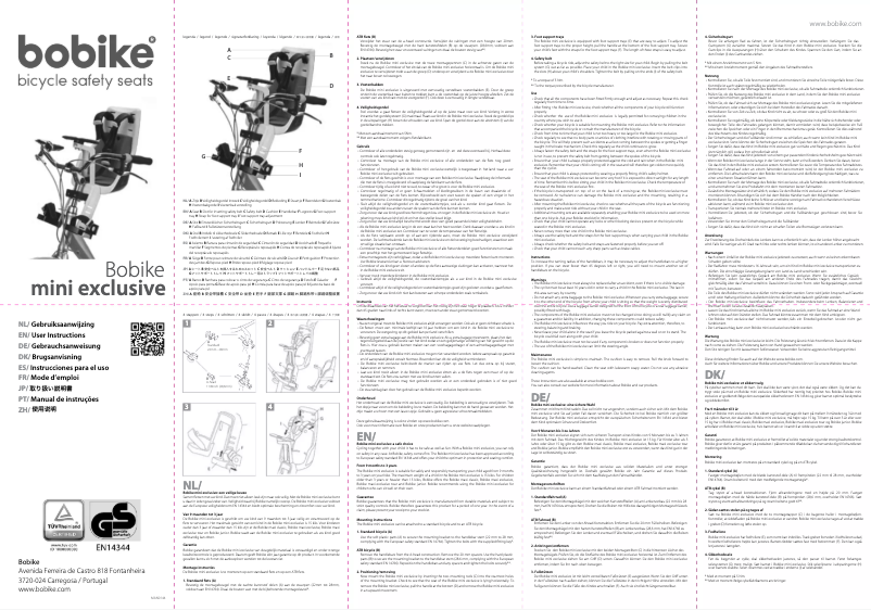 Page 1 de la notice Manuel utilisateur Bobike Mini exclusive