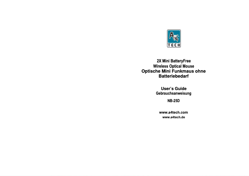 Page 1 de la notice Manuel utilisateur A4 Tech NB-30D