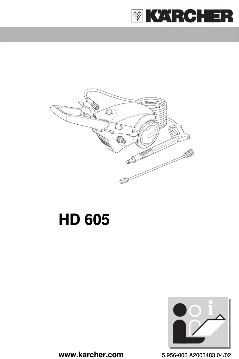Page 1 de la notice Manuel utilisateur Kärcher HD 605
