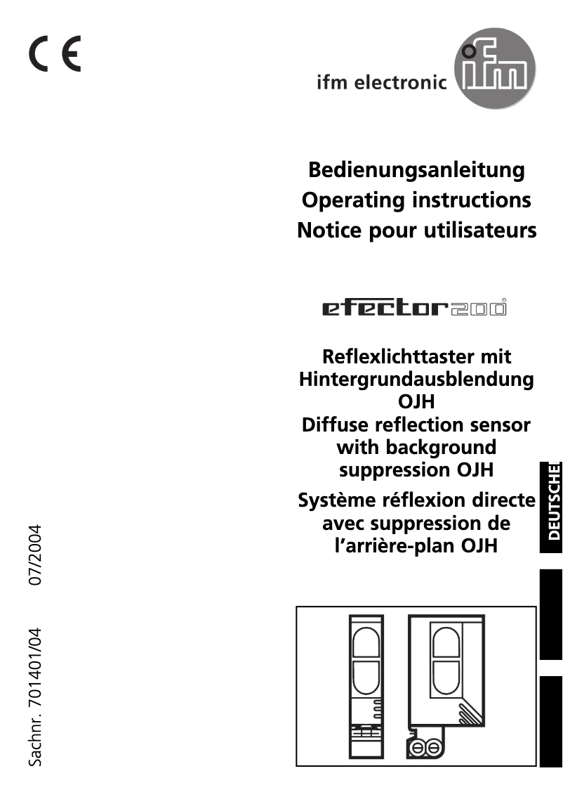 Page 1 de la notice Manuel utilisateur IFM OJ5144
