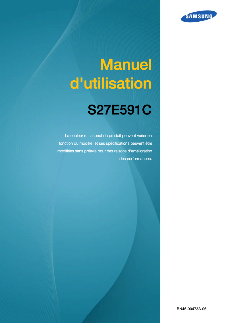 Image de la première page du manuel de l'appareil SyncMaster S27E591CS