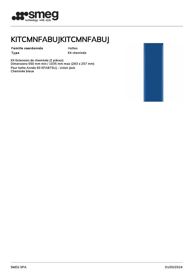 Image de la première page du manuel de l'appareil KITCMNFABUJ