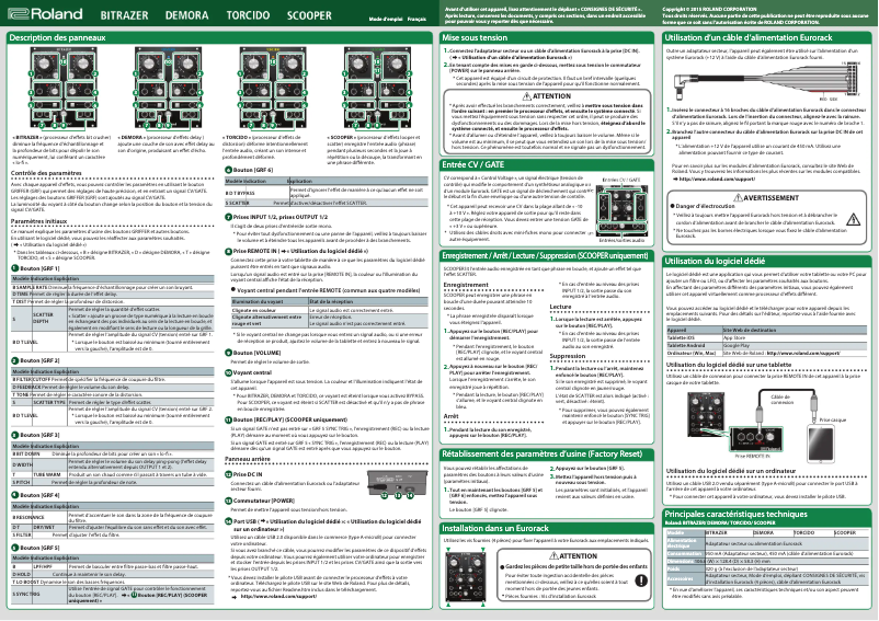 Page n°1 - Manuel utilisateur Roland SCOOPER