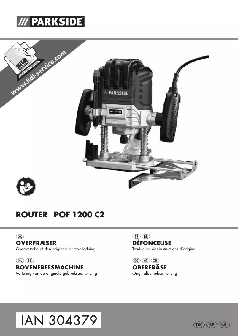 Página 1 del manual Manual de usuario Parkside POF 1200 C2