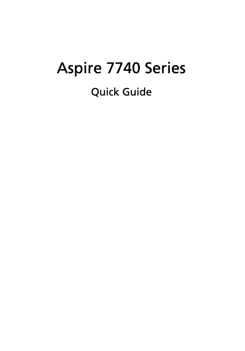 Imagen de la primera página del manual del dispositivo Aspire 7740G