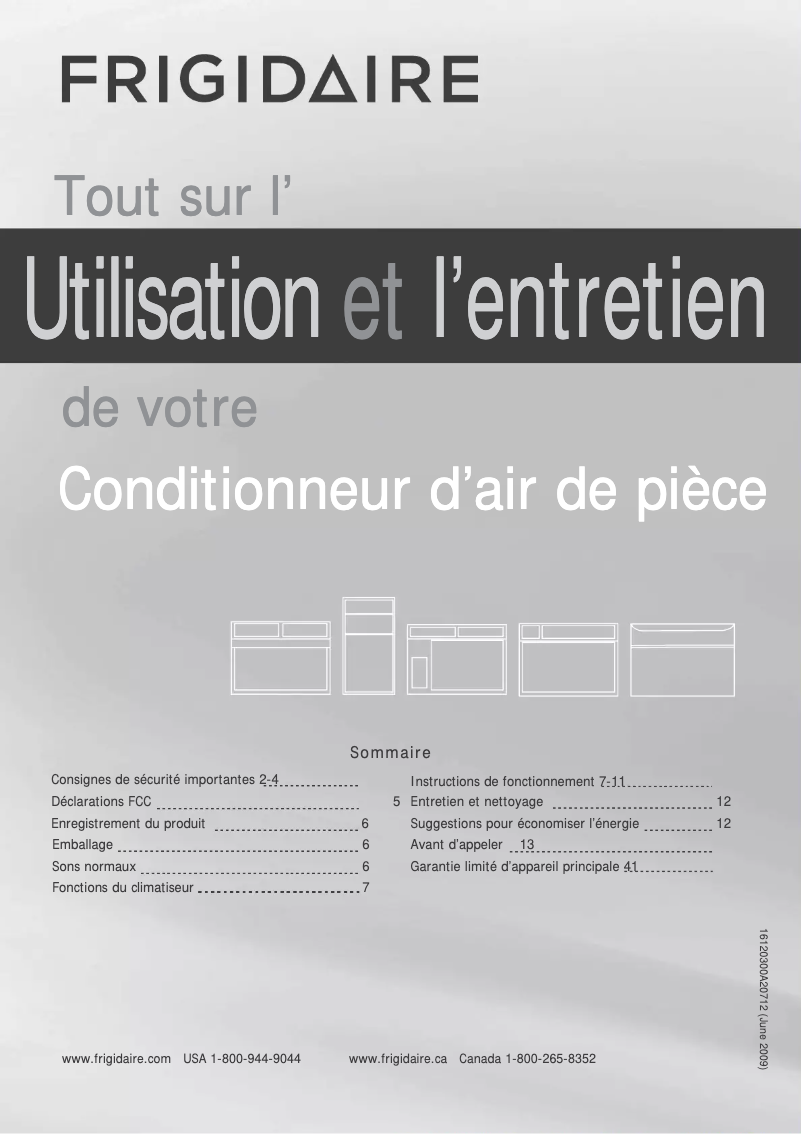 Page 1 de la notice Manuel utilisateur Frigidaire FHWW153WBE