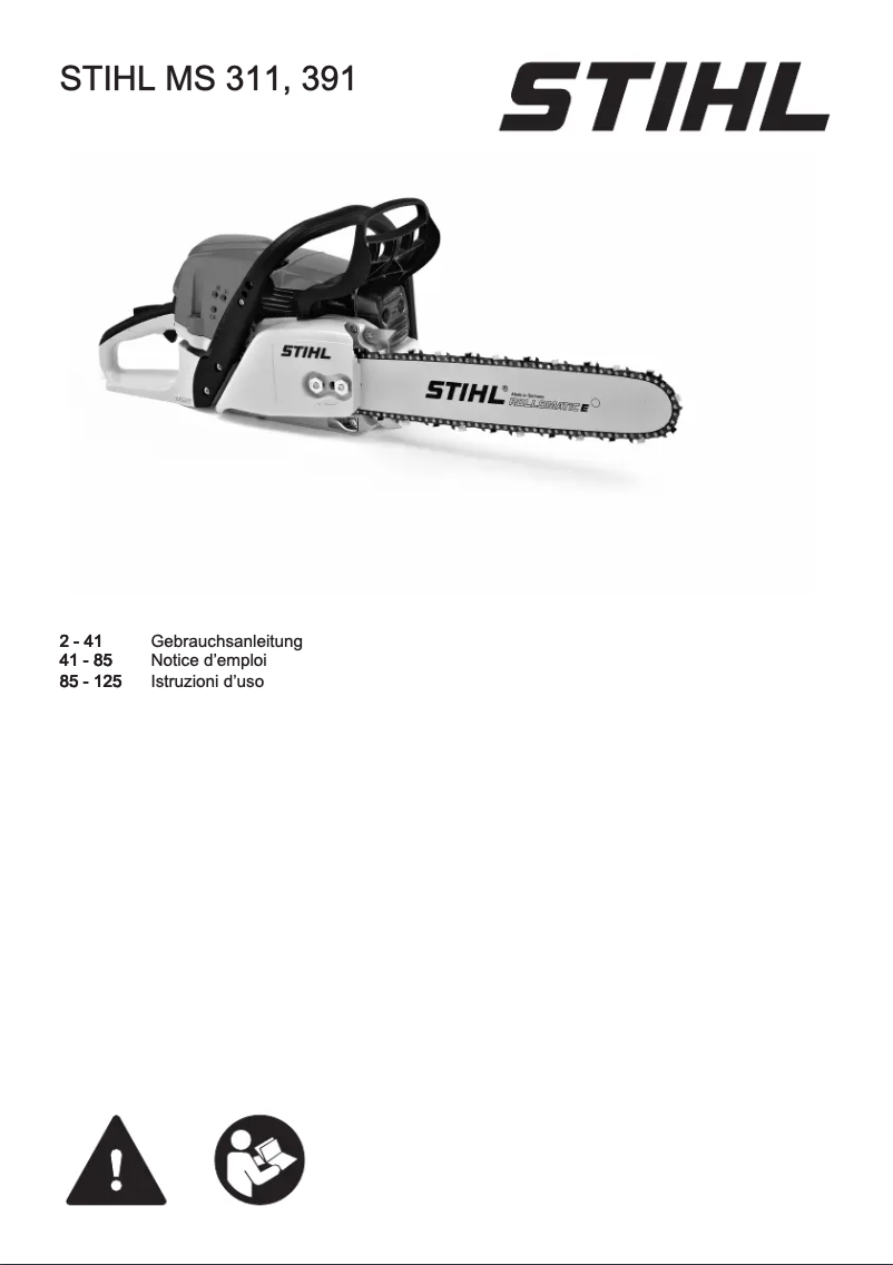 Page n°1 - Manuel utilisateur Stihl MS 391