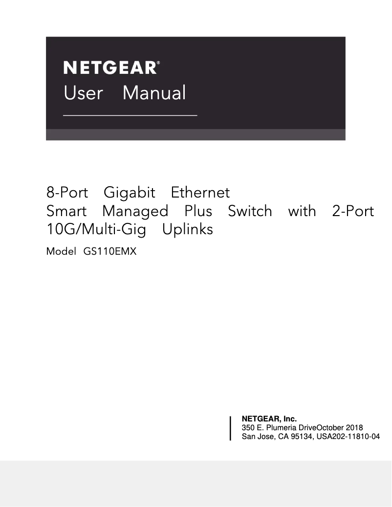 Page 1 of the manual User Manual Netgear GS110EMX