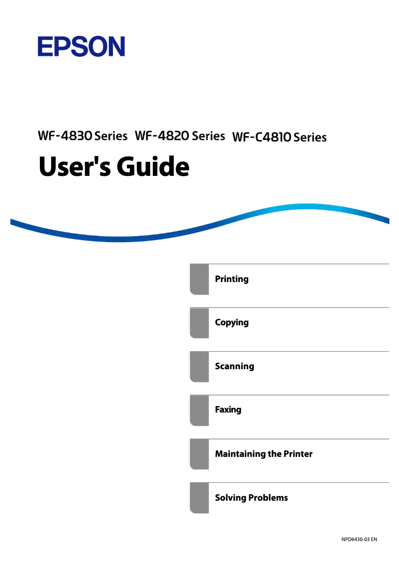 Page n°1 - Manuel utilisateur Epson WorkForce Pro WF-4835