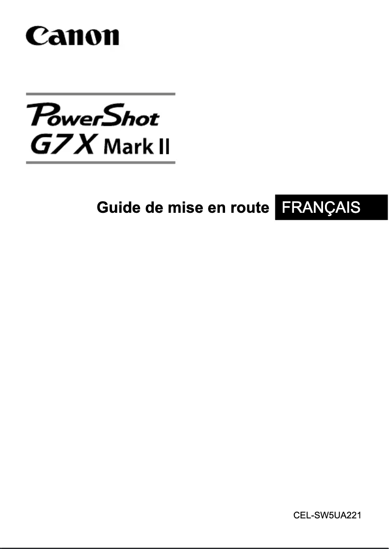 Image de la première page du manuel de l'appareil PowerShot G7X Mark II