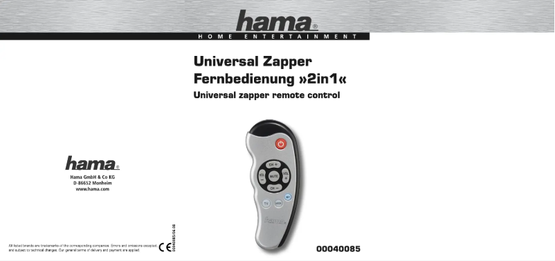 Page 1 de la notice Manuel utilisateur Hama 2in1 00040085