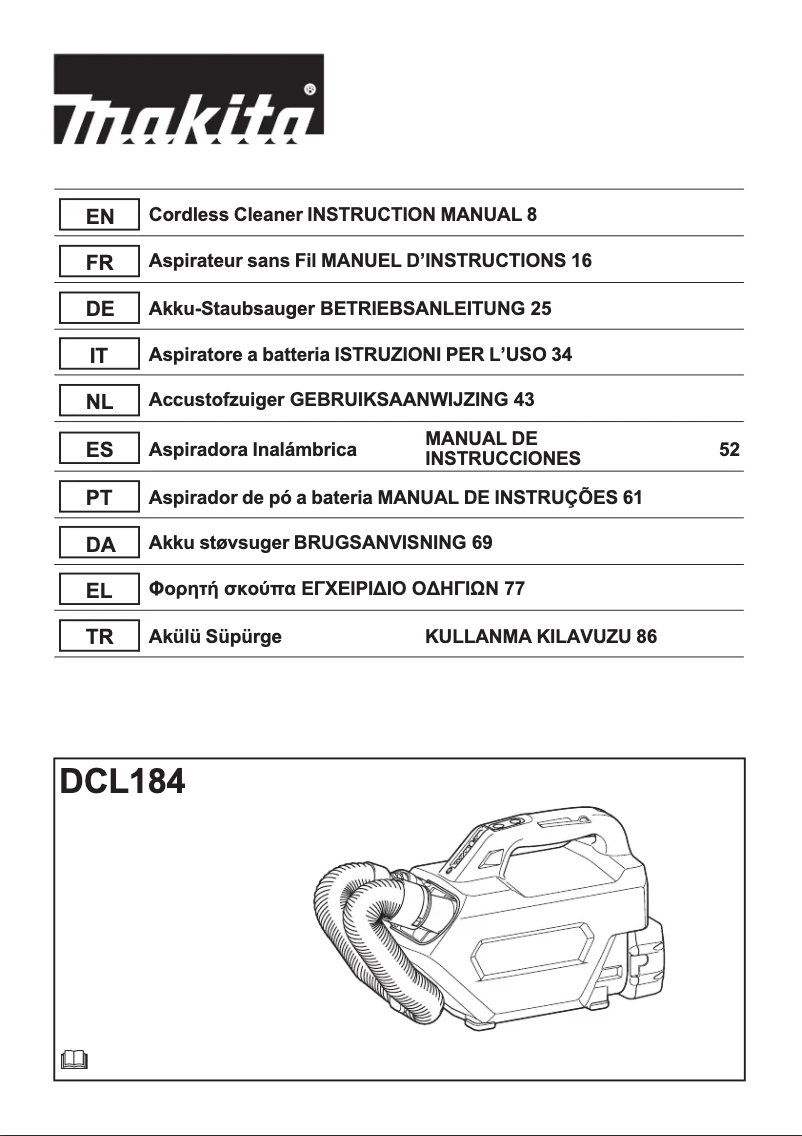 Page 1 de la notice Manuel utilisateur Makita DCL184Z