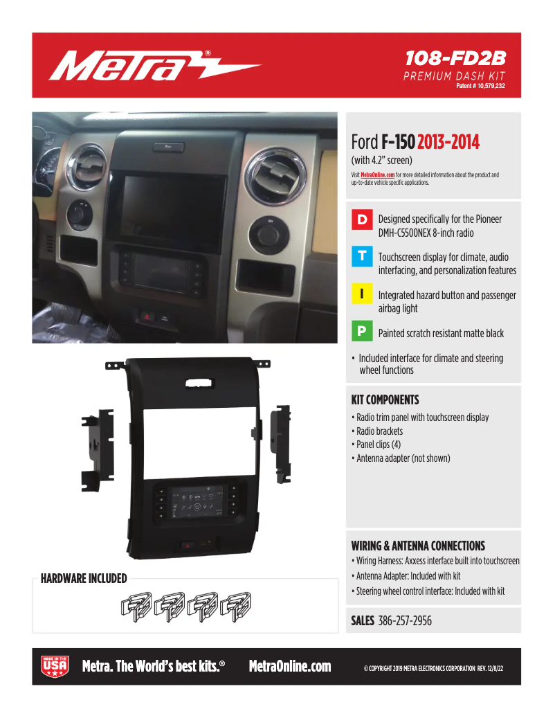 Page 1 de la notice Fiche technique AXESS 108-FD2B