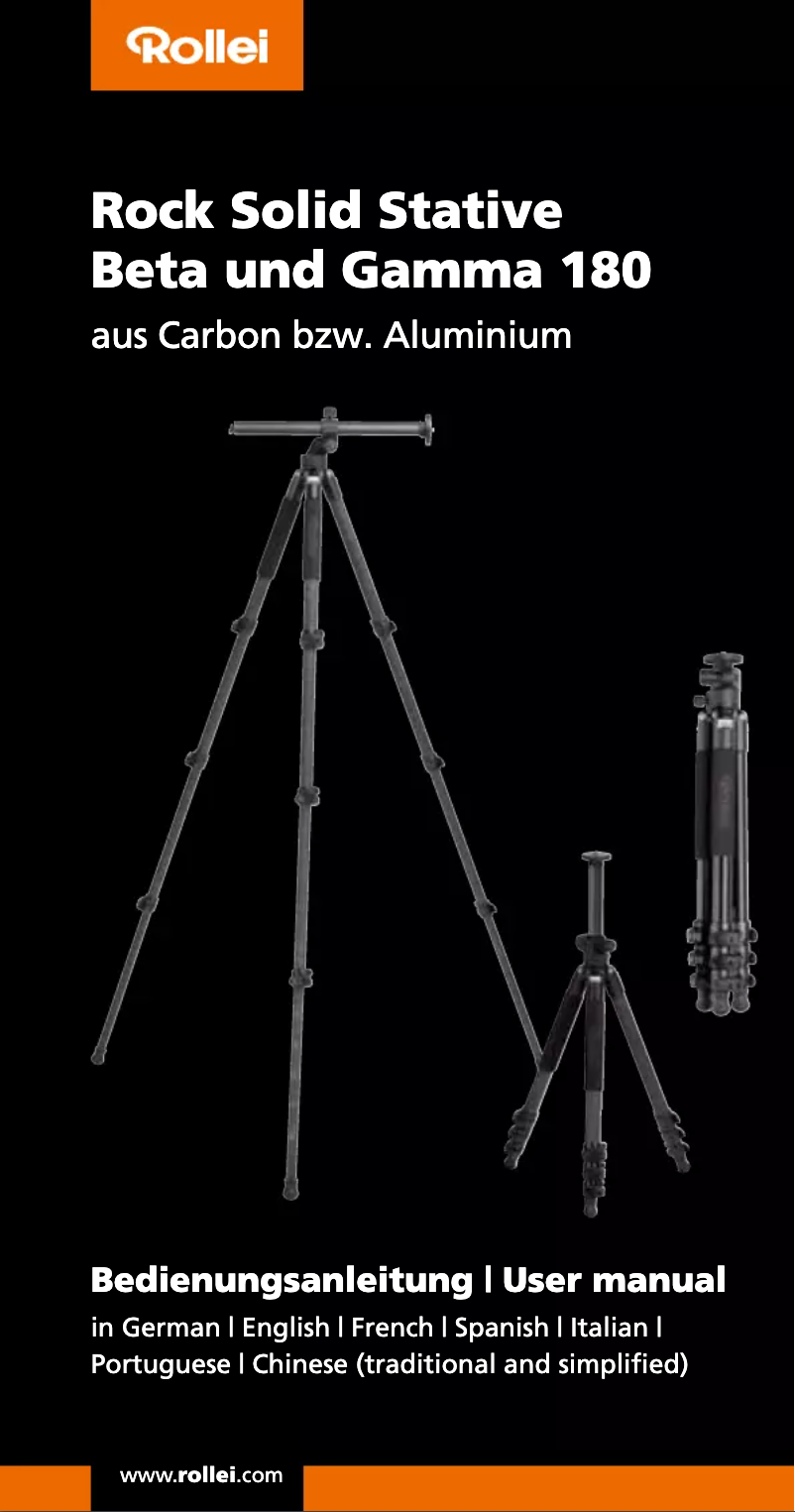 Page 1 de la notice Manuel utilisateur Rollei Rock Solid Beta 180 Carbon