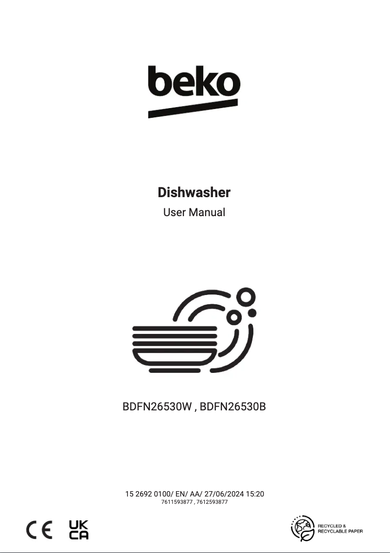 Image de la première page du manuel de l'appareil BDFN26530B