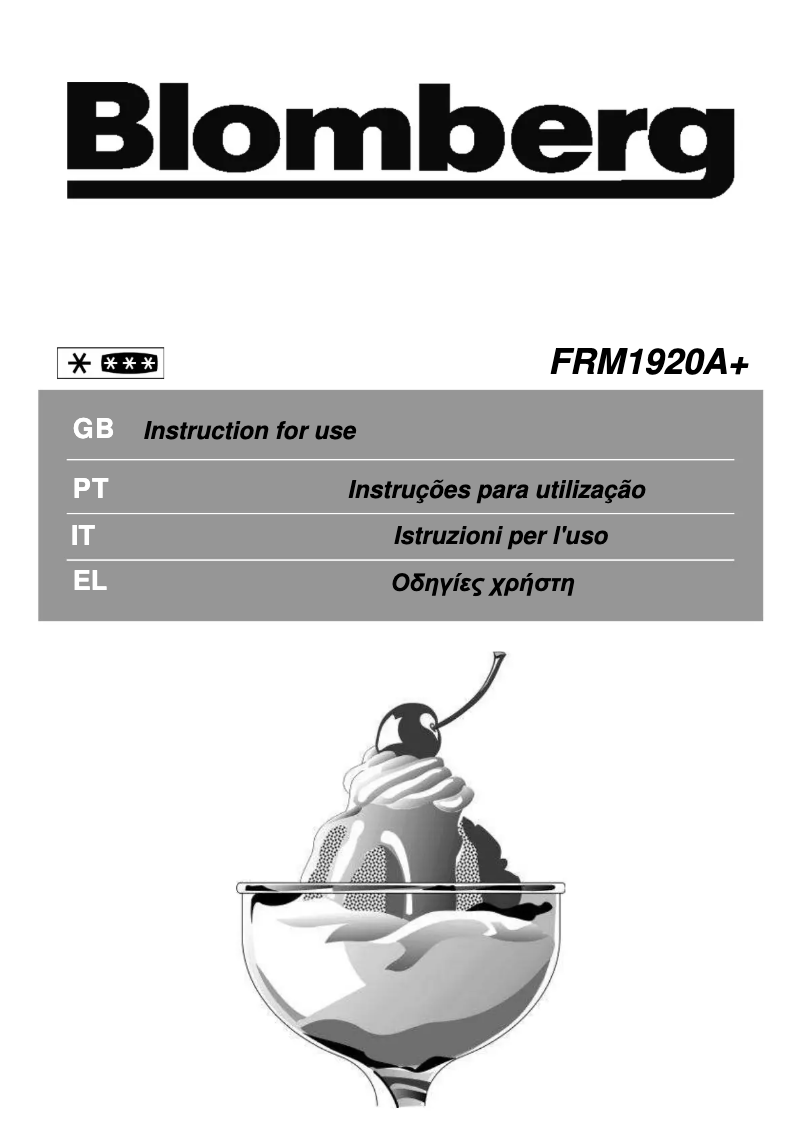 Page n°1 - Manuel utilisateur Blomberg FRM 1920 A+