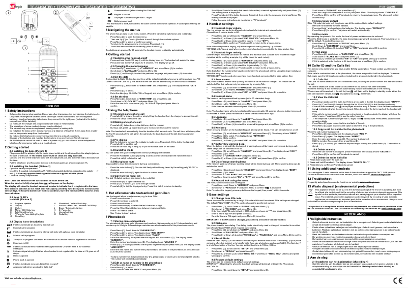Image de la première page du manuel de l'appareil TE-5740MTBB