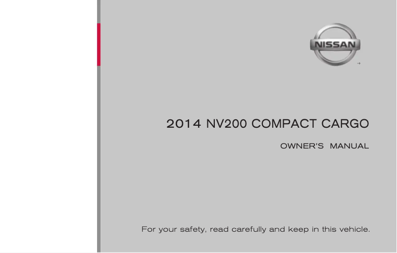 Page 1 de la notice Manuel utilisateur Nissan NV200 Compact Cargo (2014)