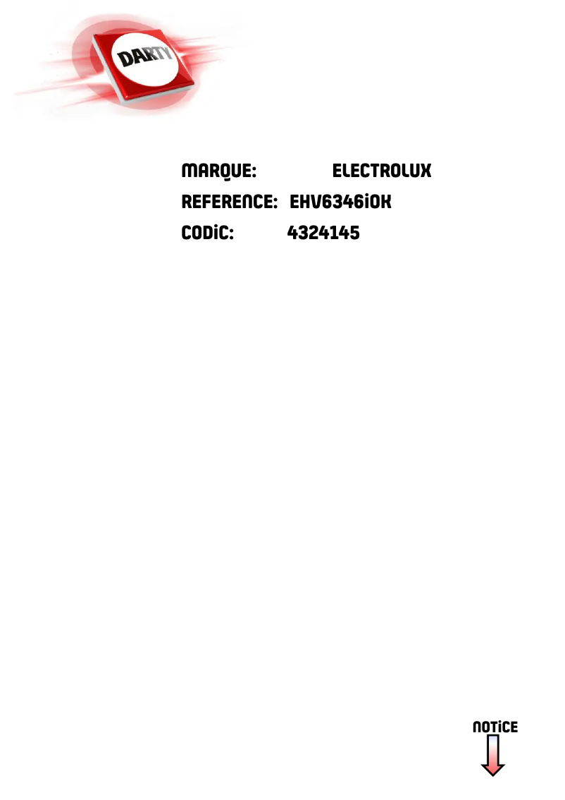 Image de la première page du manuel de l'appareil EHV6343IOK