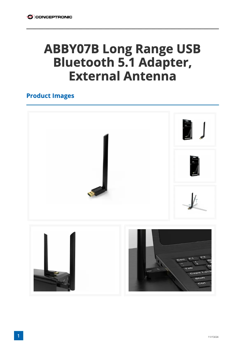 Page n°1 - Fiche technique Conceptronic ABBY07B