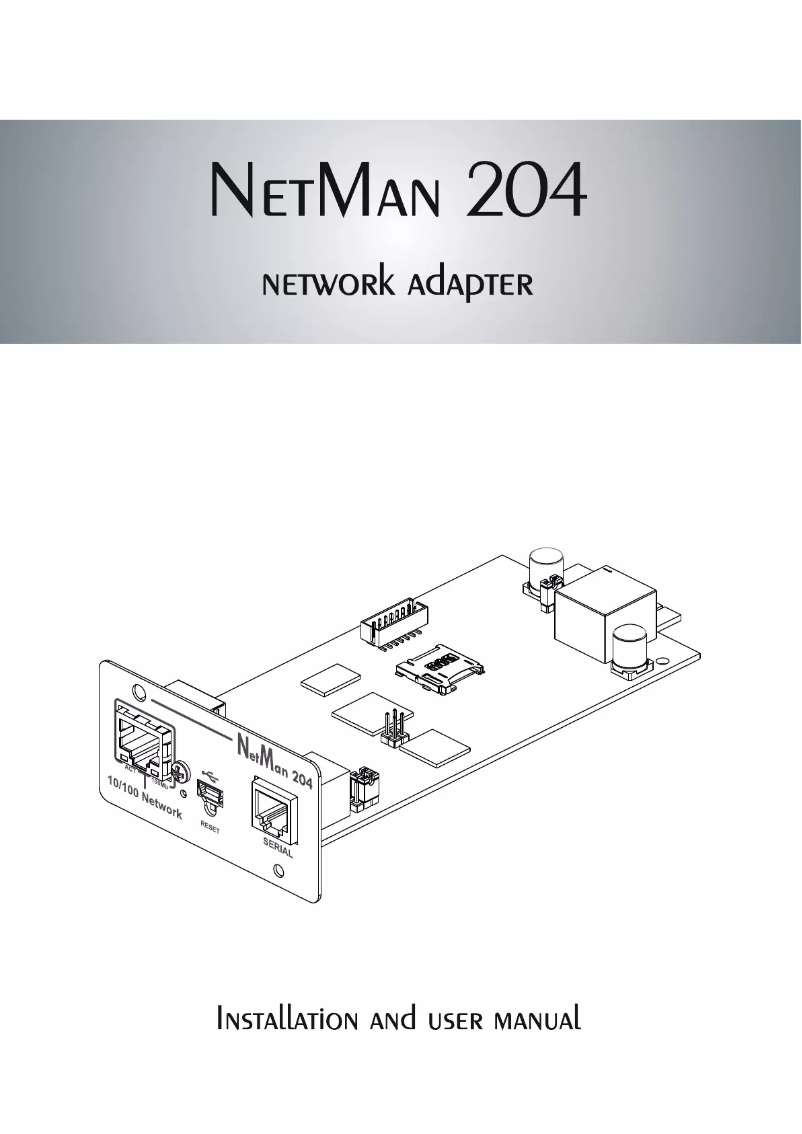 Image de la première page du manuel de l'appareil NetMan 204