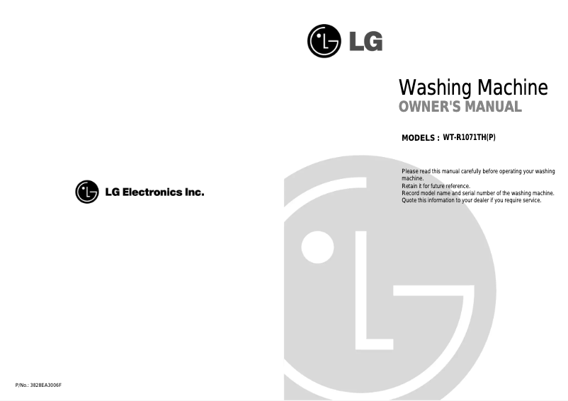 Página 1 del manual Manual de usuario LG WTSR1071TH