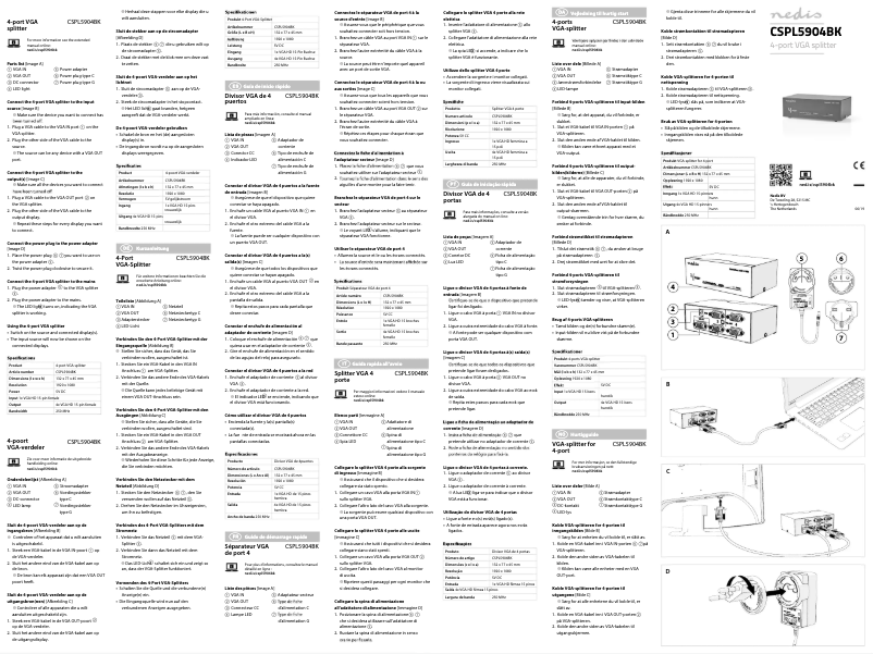 Page 1 de la notice Manuel utilisateur Nedis CSPL5904BK