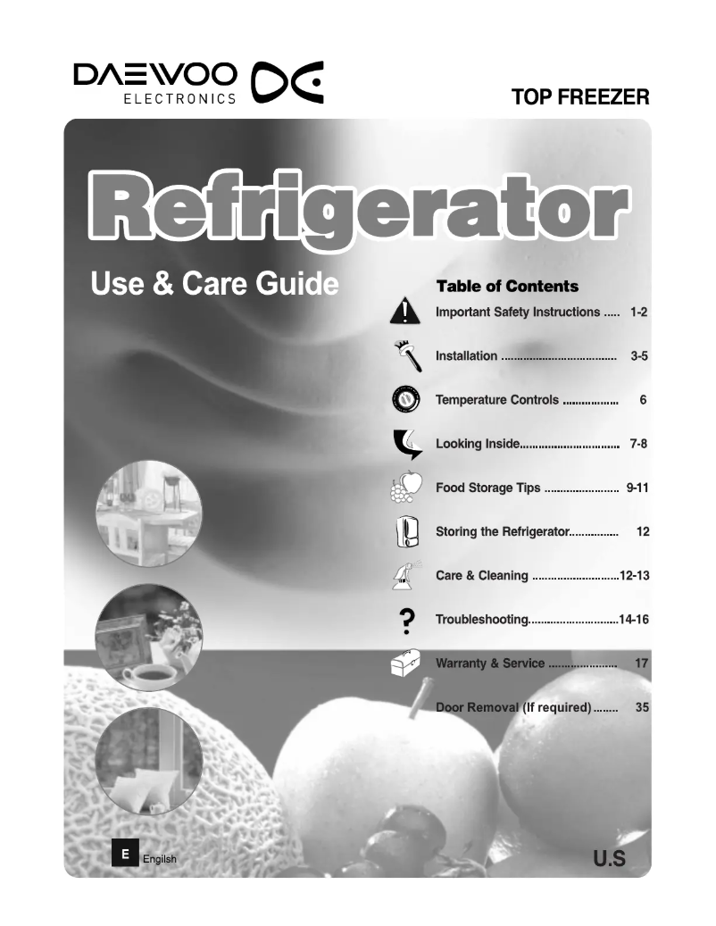 Page n°1 - Manuel utilisateur Daewoo FRG-1830BRW