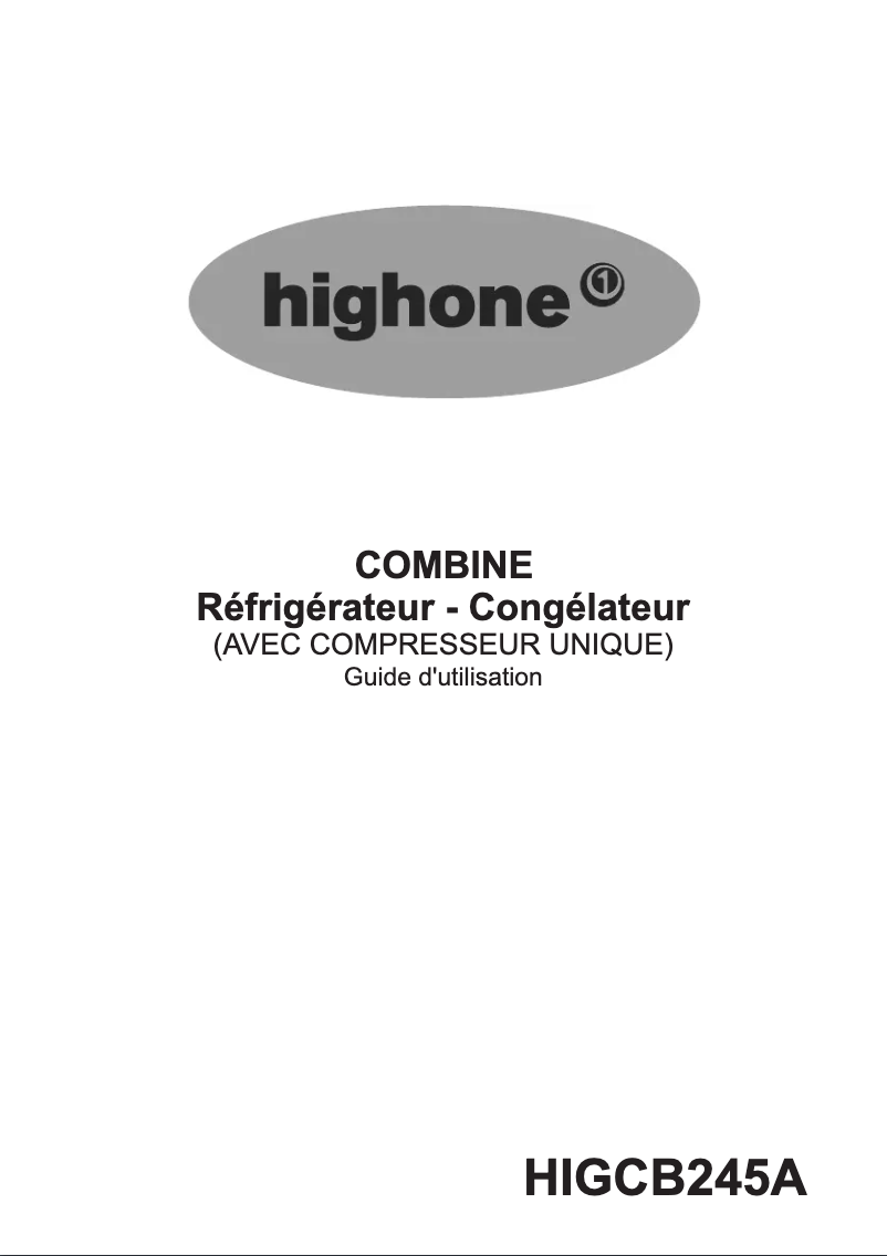 Image de la première page du manuel de l'appareil HIG CB245A