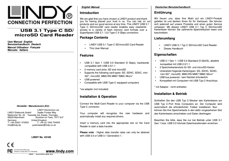 Image de la première page du manuel de l'appareil 43185