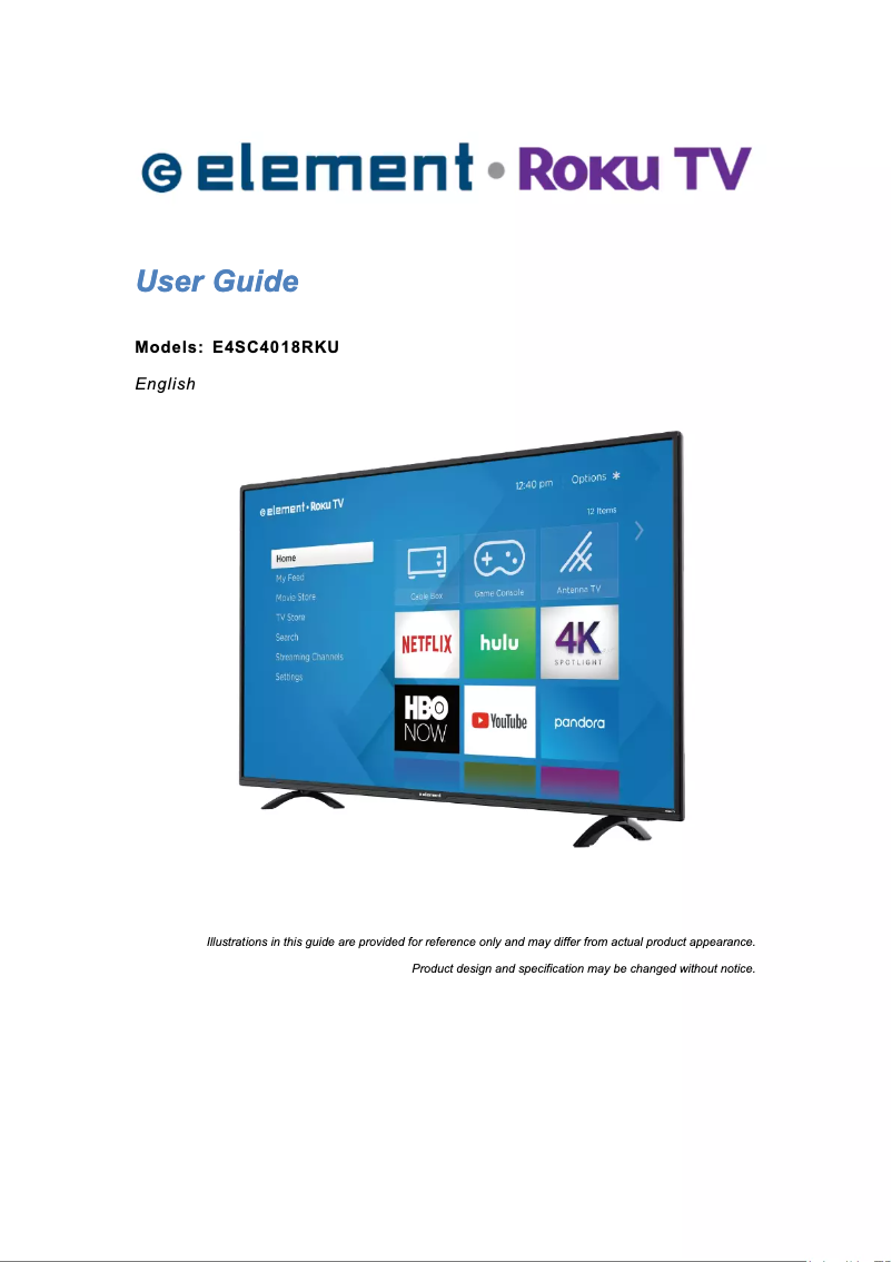 Image de la première page du manuel de l'appareil E4SC4018RKU