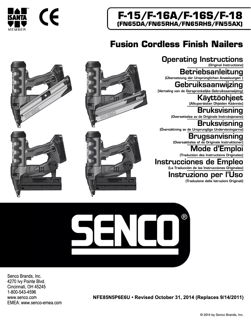Page n°1 - Manuel utilisateur Senco FN65RHS