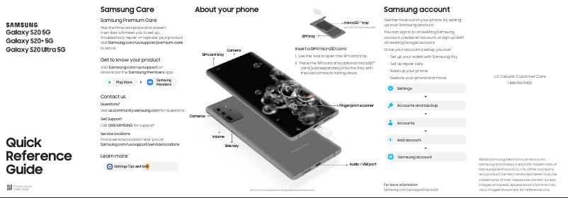 Image de la première page du manuel de l'appareil Galaxy S20 Ultra 5G