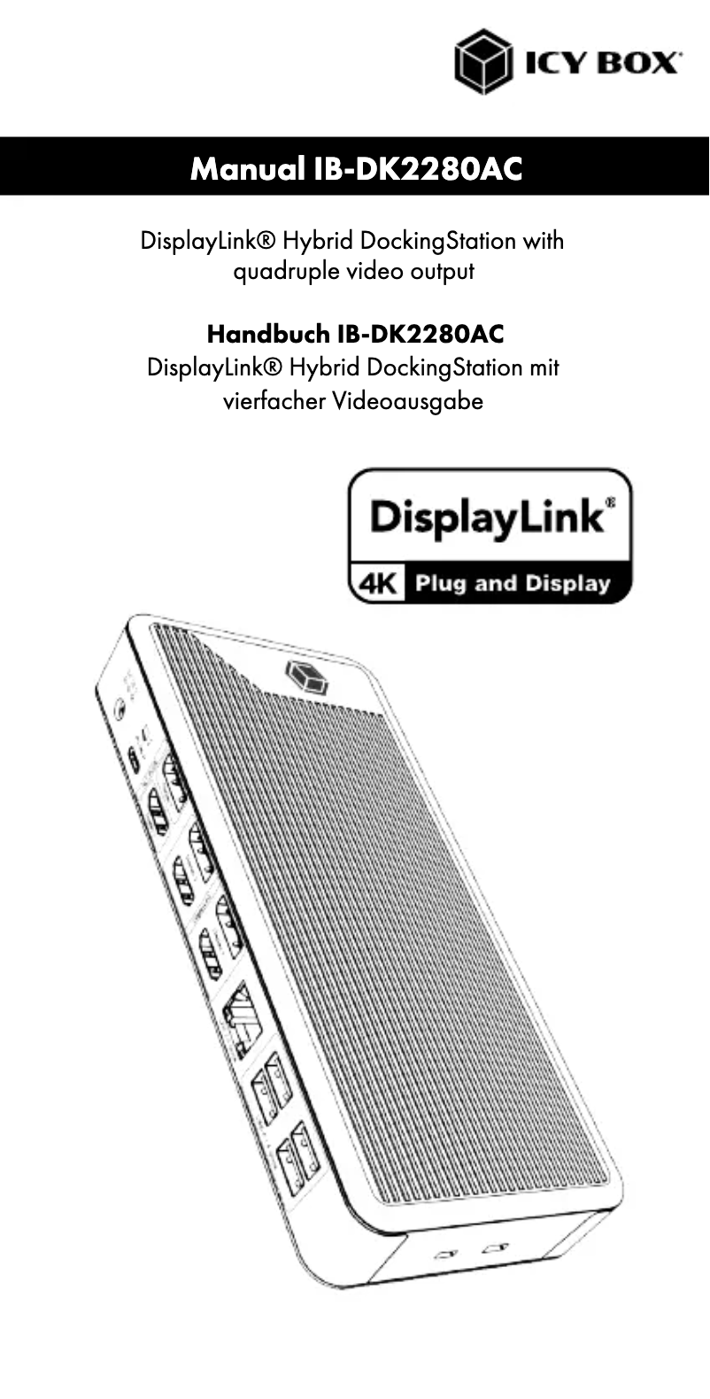 Page 1 de la notice Manuel utilisateur Icy Box IB-DK2280AC