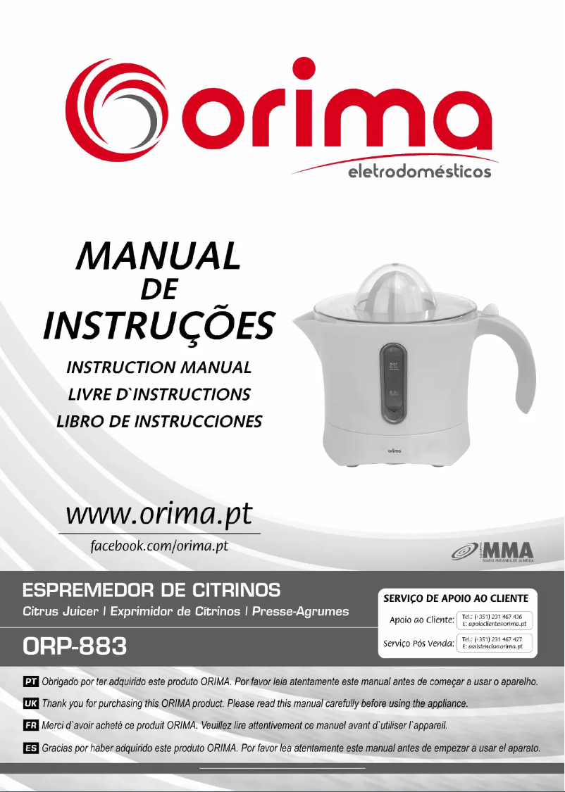 Página 1 del manual Manual de usuario Orima ORP-883