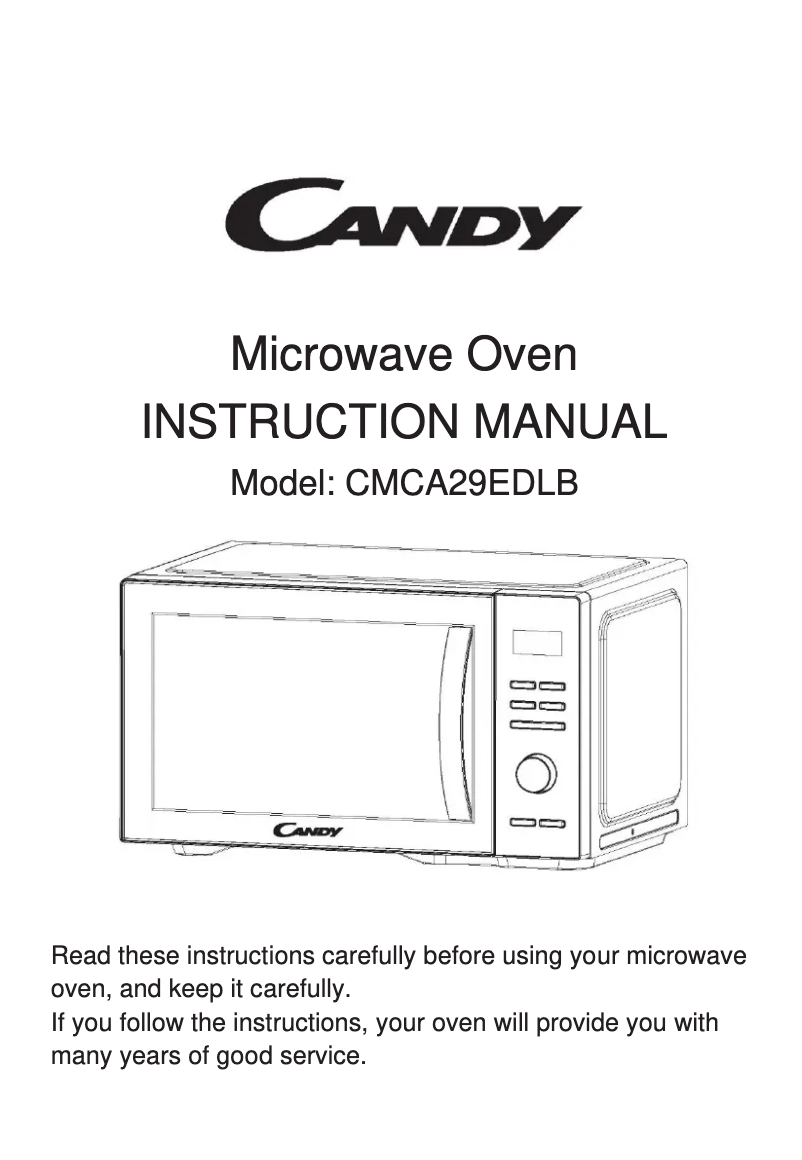 Page 1 de la notice Manuel utilisateur Candy CMCA29EDLB