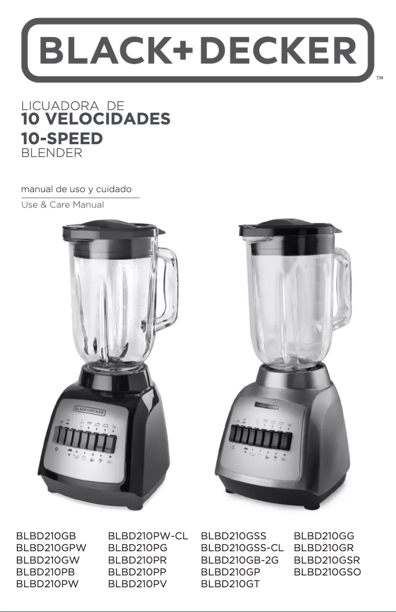 Page 1 de la notice Manuel utilisateur Black & Decker BLBD210GSR