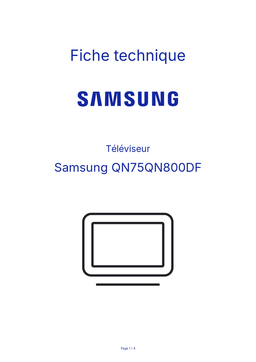 Image de la première page du manuel de l'appareil QN75QN800DF