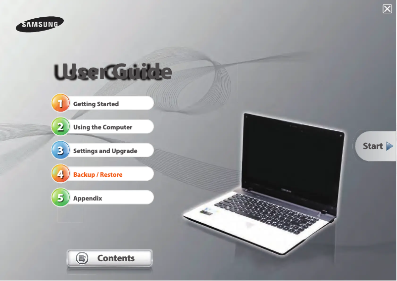 Page 1 de la notice Manuel utilisateur Samsung NP-QX310