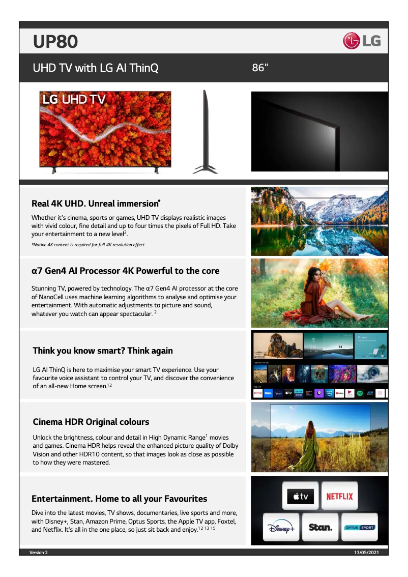 Image de la première page du manuel de l'appareil 86UP8000PTB