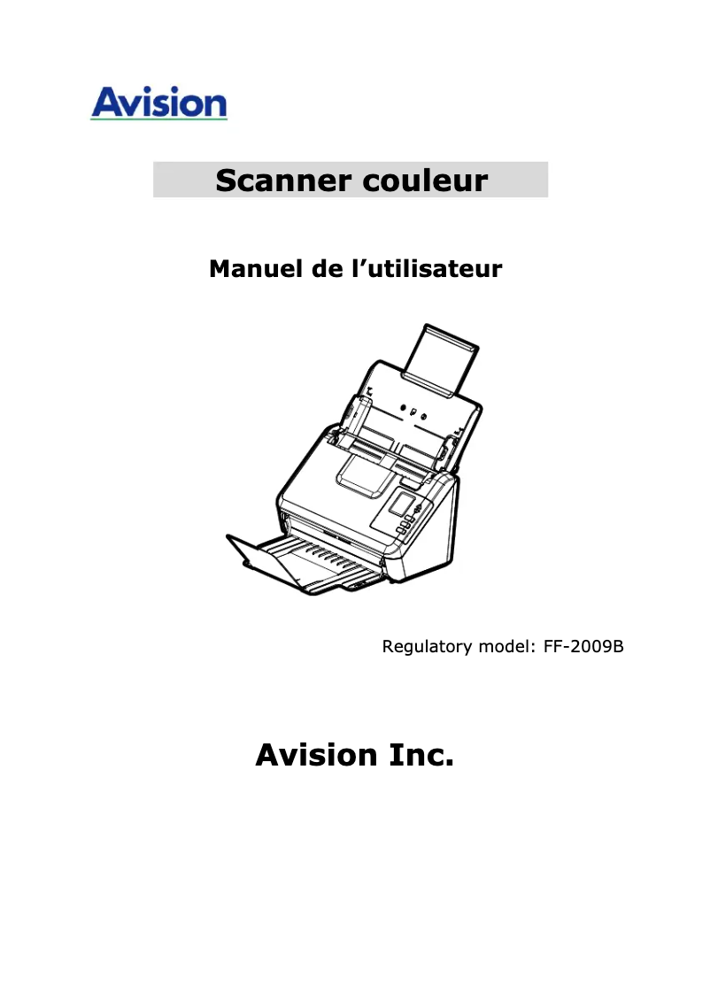 Page 1 de la notice Manuel utilisateur Avision AD340GWN