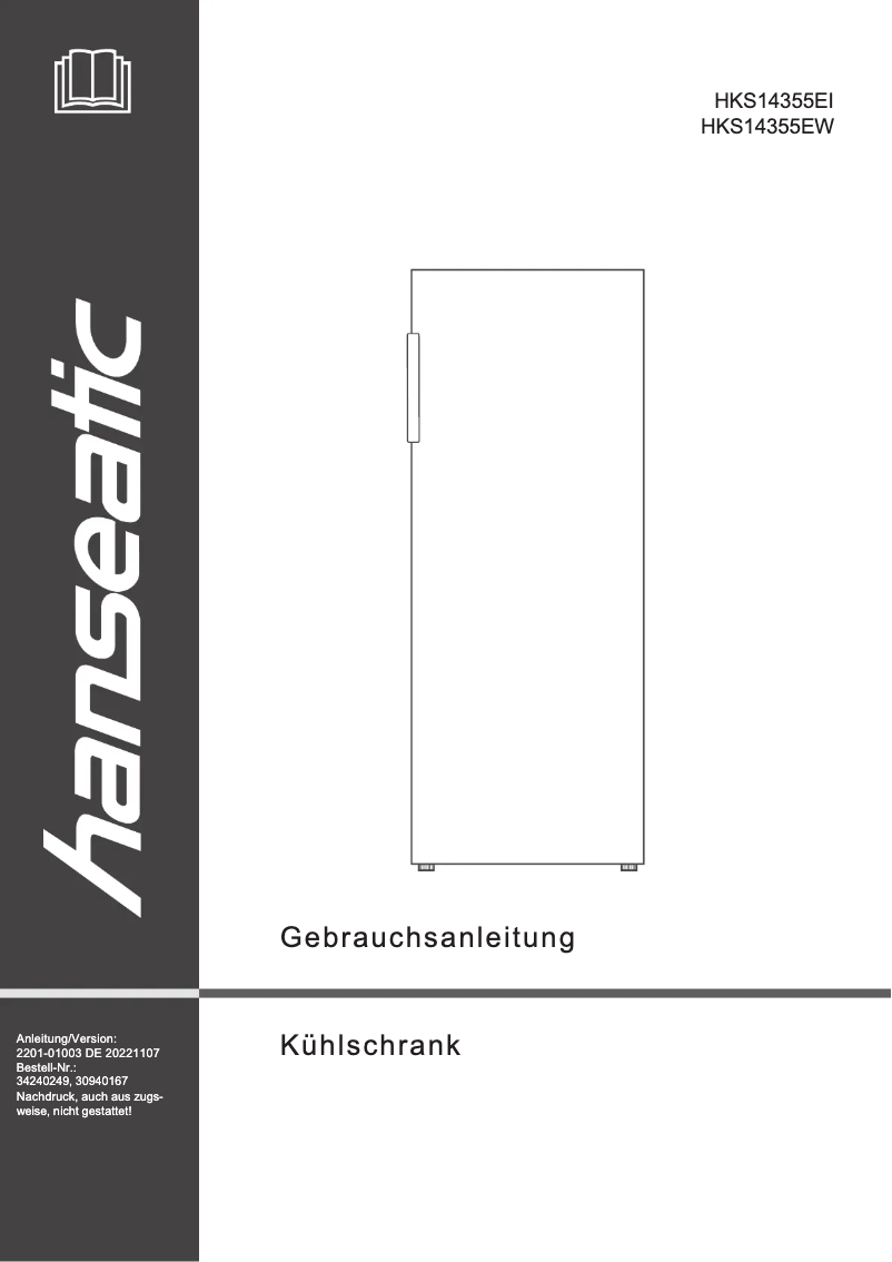 Página 1 del manual Manual de usuario Hanseatic HKS14355EW