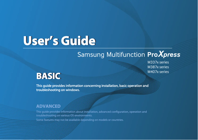 Page 1 de la notice Manuel utilisateur Samsung ProXpress M3370FD