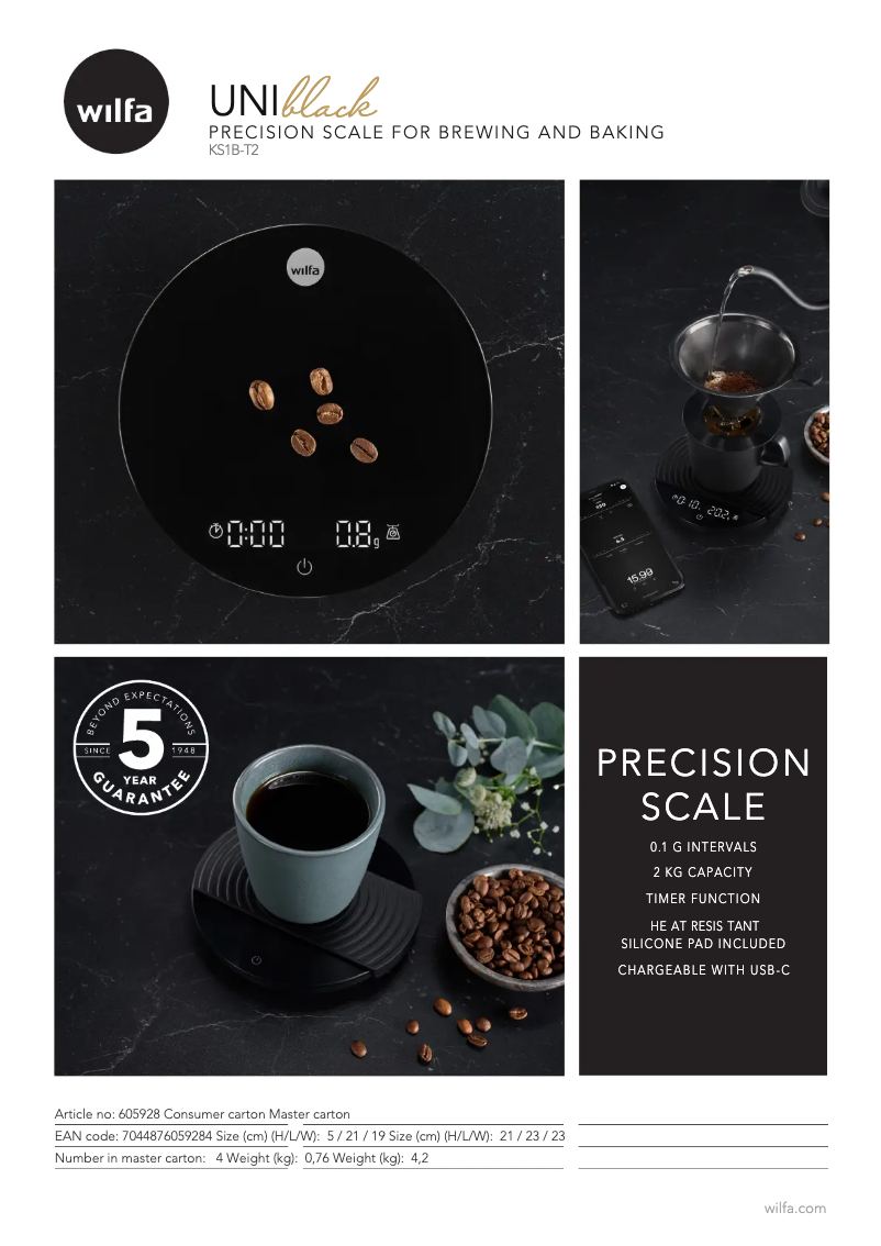 Page n°1 - Fiche technique Wilfa Uni KS1B-T2