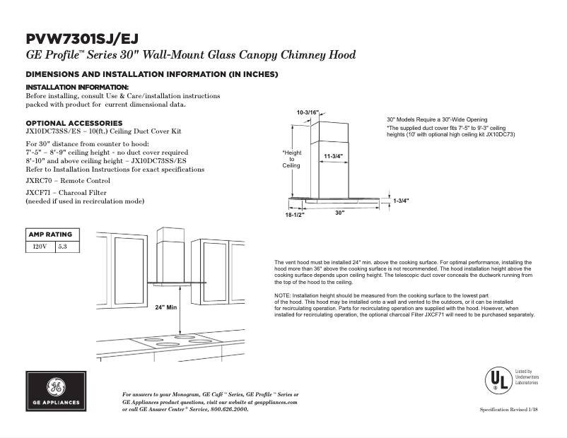 Imagen de la primera página del manual del dispositivo Profile PVW7301SJSS
